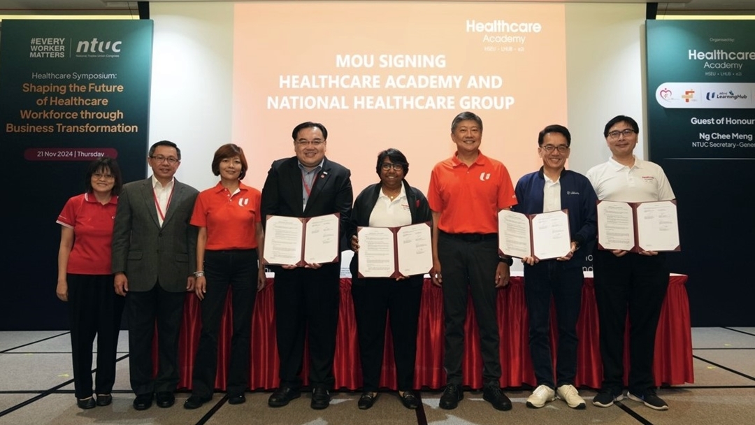 Healthcare Academy signs a Memorandum of Understanding with National Healthcare Group during the Healthcare Symposium. 