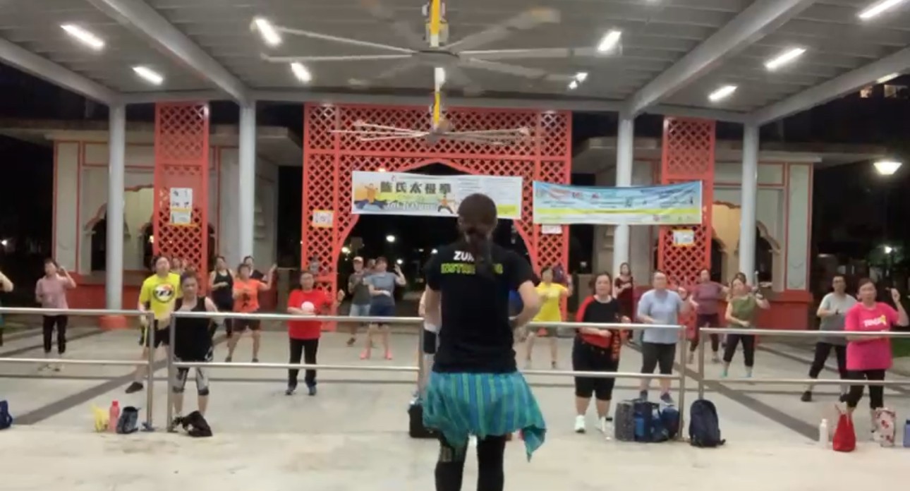 Liu Puay Lin leading another exercise class