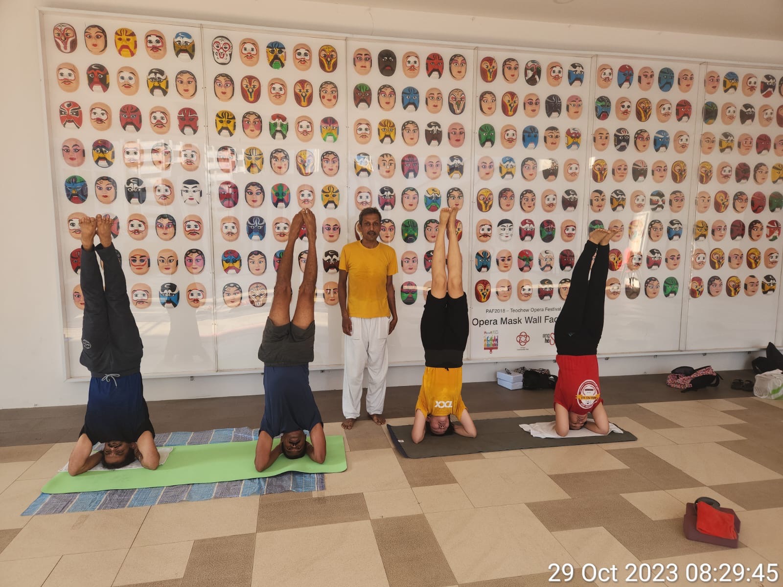 Yoga instructor demonstrating a pose