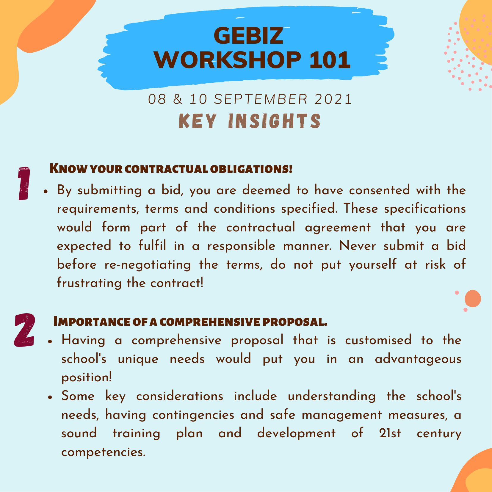 NICA GeBiz Workshop 101 - 08 & 10 September 2021