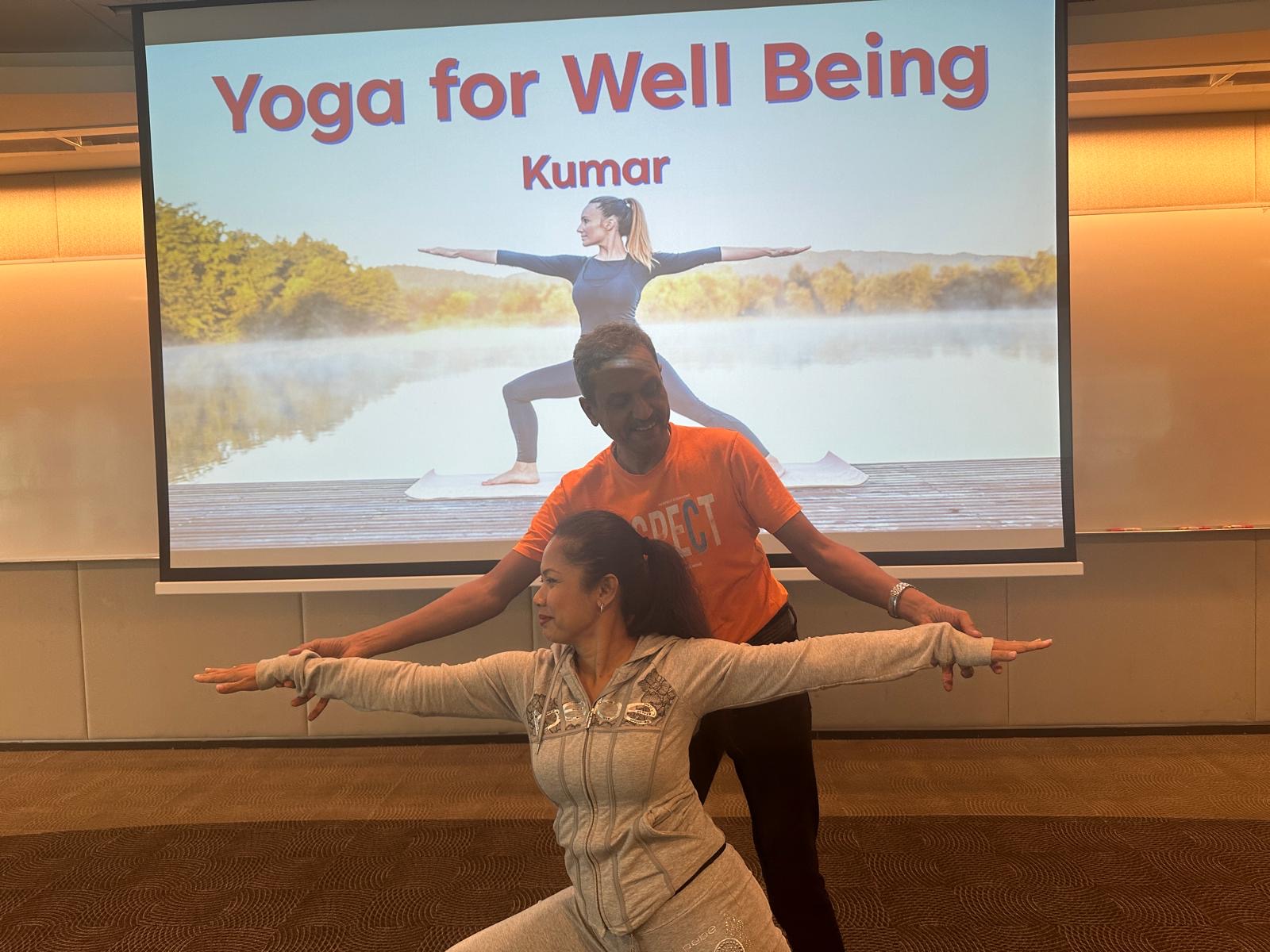 Yoga class in session